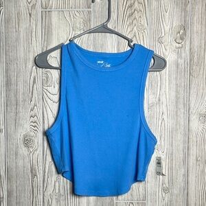 Women's Aerie Crop Tank Top Ribbed NWT Blue Size XL